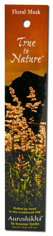 Auroshikha True to Nature Incense Floral Musk -- 16 sticks