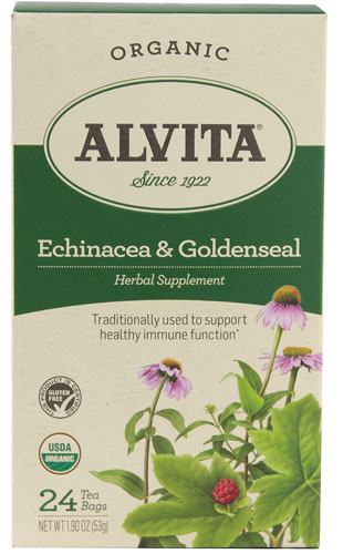 Alvita Organic Echinacea & Goldenseal -- 24 Tea Bags