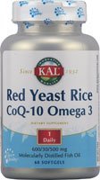 KAL Red Yeast Rice Coq10 & Omega 3 -- 60 softgels