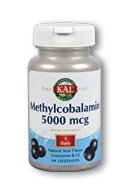 KAL Methylcobalamin Natural Acai -- 5000 mcg - 60 Lozenges