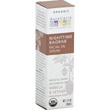 Aura Cacia Nighttime Baobab Facial Oil Serum -- 1 fl oz