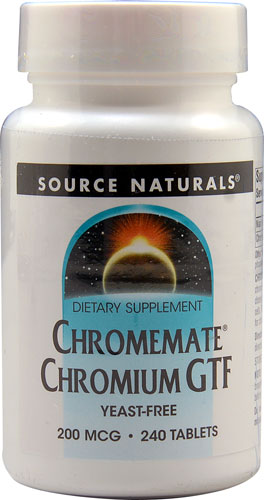 Source Naturals Chromemate Chromium GTF 200 mcg -- 240 Tablets
