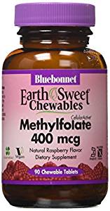 Bluebonnet Earth Sweet Cellular Active Methylfolate 400 mcg – 90 Chewable Tablets