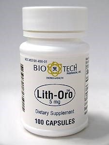 Bio-Tech Pharmacal Lith-Oro Lithium Orotate 5 mg -- 100 Capsules