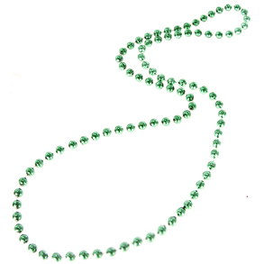 33" 7 mm Green St. Patrick's Day Beads -- 1 Necklace