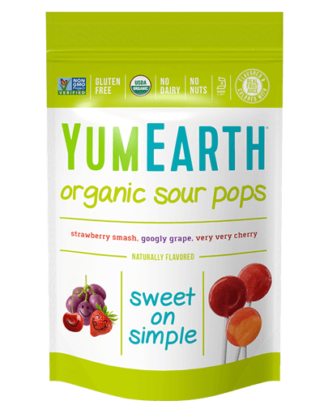 Yummy Earth Organic Candy Lollipops Super Sour Pop Bag -- 3.30 oz