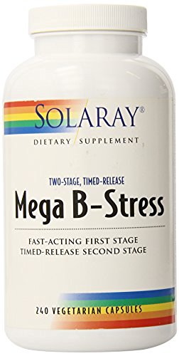 Solaray Mega B Stress Two-Stage Time Release -- 240 Vegetarian Capsules