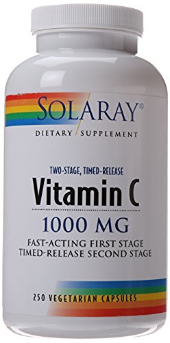 Solaray Vitamin C with Fast Acting First Stage Timed-Release Second Stage 1000 mg -- 250 Vegetarian Capsules