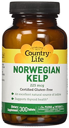 Country Life Norwegian Kelp 225 mcg -- 300 Tablets