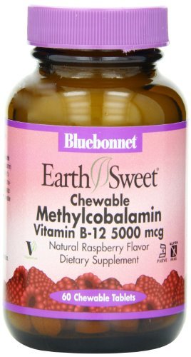 Bluebonnet Methylcobalamin Vitamin B-12 5000 mcg -- 60 Chewable Tablets