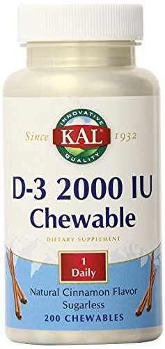 KAL D-3 Sugarless Chewables Cinnamon 2000 IU -- 100 Chewables