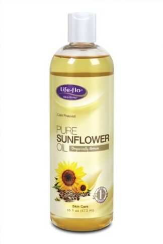 Life-Flo Organic Cold Pressed Pure Sunflower Oil -- 16 oz