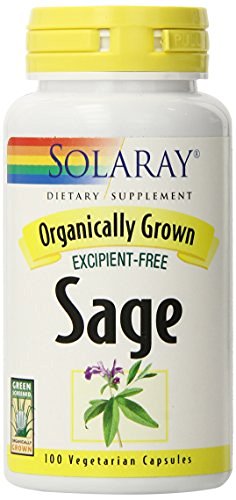 Solaray Organically Grown Sage 570 mg -- 100 Vegetarian Capsules