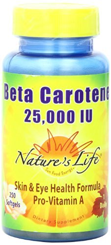 Nature's Life Beta Carotene 25,000 IU -- 250 Softgels