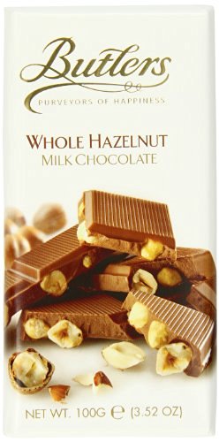 Butlers Irish Chocolates Whole Hazlenut Milk Chocolate Bar -- 100g
