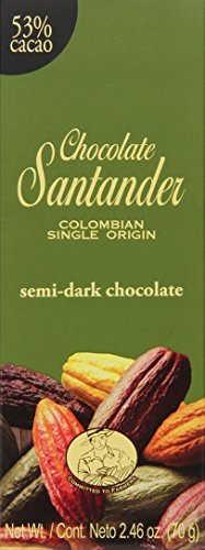Chocolate Santander Semi Dark Chocolate 53% Cacao Bar -- 70g
