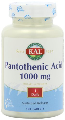 KAL Pantothenic Acid 1000mg Timed Release -- 100 Tablets