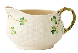 Belleek 0020 Shamrock Cream Jug, 5.25-Inch, White