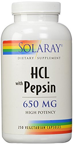 Solaray High Potency HCl With Pepsin 650 mg - 250 Capsules