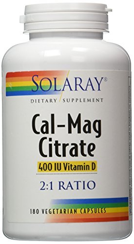 Solaray Cal-Mag Citrate Capsules with Vitamin D 2:1 Ratio -- 180 Vegetarian Capsules