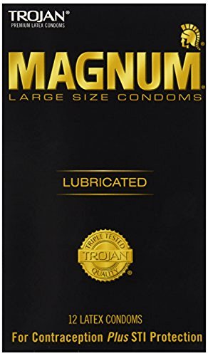 Trojan Magnum Large Size Lubricated Condoms -- 12 Condoms
