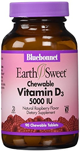 Bluebonnet Earth Sweet Vitamin D3 5000 IU -- 90 Chewable Tablets