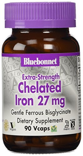 Bluebonnet Extra Strength Chelated Iron 27 mg -- 90 Veggie Caps