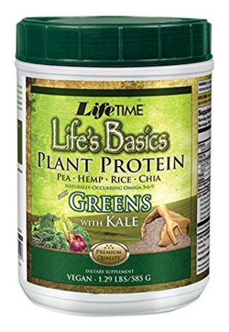Lifetime Life's Basics Plant Protein Powder with Greens -- 1.29 lbs