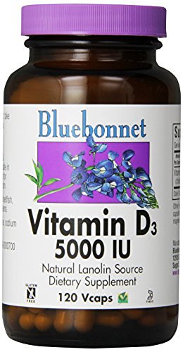 Bluebonnet Vitamin D3 5000 IU -- 120 Veggie Caps