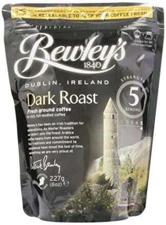 Bewley's Dark Roast Strong Ground Arabica Coffee, 8-Ounce Resealable Bag