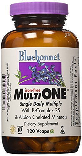 Bluebonnet Multi One Single Daily Multiple Iron-Free -- 120 Vegetable Capsules