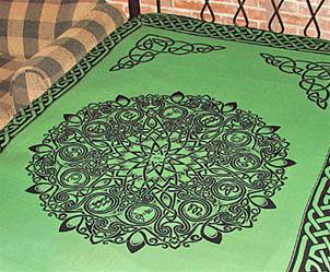 Celtic Knot Zodiac Sign Tapestry (Green) - 72"X108"