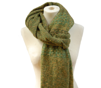 Kerry Woollen Mills Celtic Stole Long Scarf 90" Long Irish Wool KELLY GORSE