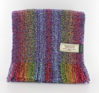 Mucros Weavers Skellig Scarf Purple Rainbow