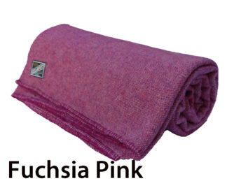 Kerry Woollen Mills Killarney Emlagh Irish Wool Blanket Fuchsia Pink