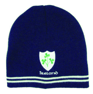 Irish Rugby Shamrock Beanie Hat NAVY SFRS