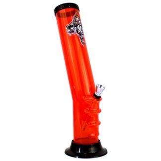 Acrylic Cross Decal Bent Water Pipe 12"