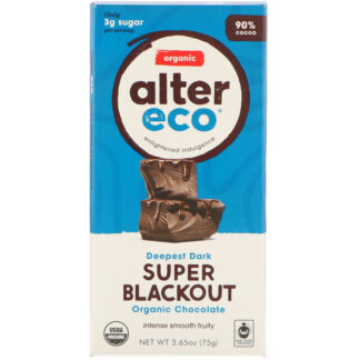 Alter Eco Organic Dark Super Blackout 90% Cocoa Chocolate Bar -- 2.65 oz.