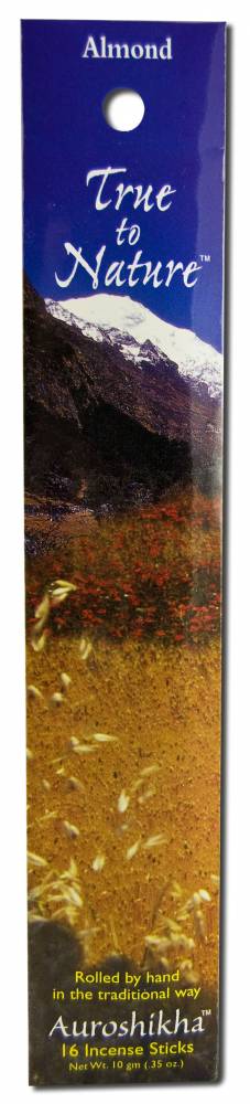 Auroshikha True to Nature Incense Almond -- 16 Sticks
