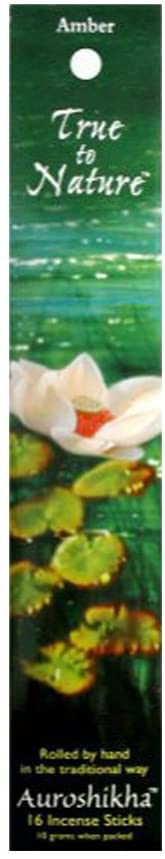 Auroshikha True to Nature Incense Amber -- 16 sticks