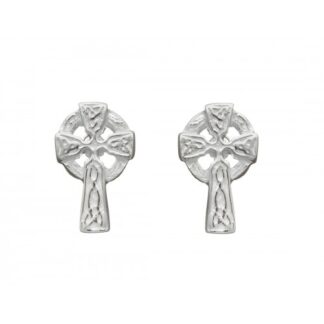 Amethyst Dublin Celtic Cross Stud Earrings Small