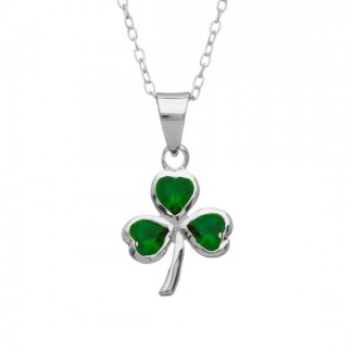 Amethyst Dublin Green Glass Shamrock Pendant