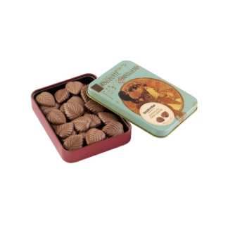 Chocolate Amatller Milk Chocolate Leaves Retro Tin -- 60g
