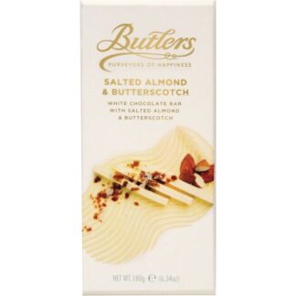 Butlers Irish Chocolates White Chocolate with Salted Almond & Butterscotch Bar -- 180g
