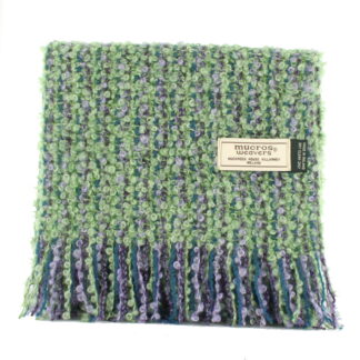 Mucros Weavers Mohair Viscose Scarf Green with Purple and Blue