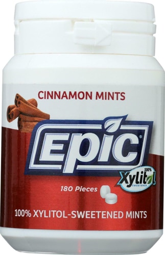 Epic Dental Xylitol Sweetened Mints Cinnamon -- 180 Pieces