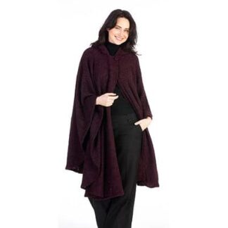 Kerry Woollen Mills Hood Tara Cape Merino Cashmere Blend Irish Wool WINE