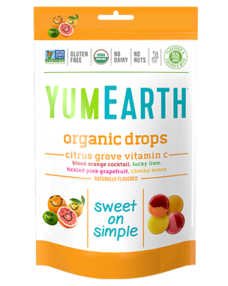 Yummy Earth Organic Candy Drops Vitamin C Citrus Grove Bag -- 3.3 oz.