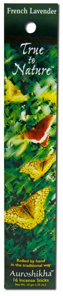 Auroshikha True to Nature Incense French Lavender -- 16 sticks