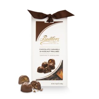 Butlers Irish Chocolate Caramels and Hazelnut Pralines Taper Box -- 170g